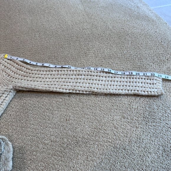 Field Flower Anthropologie Sweater Boho Chunky Crewneck Open Knit Oatmeal XS - Picture 6 of 9